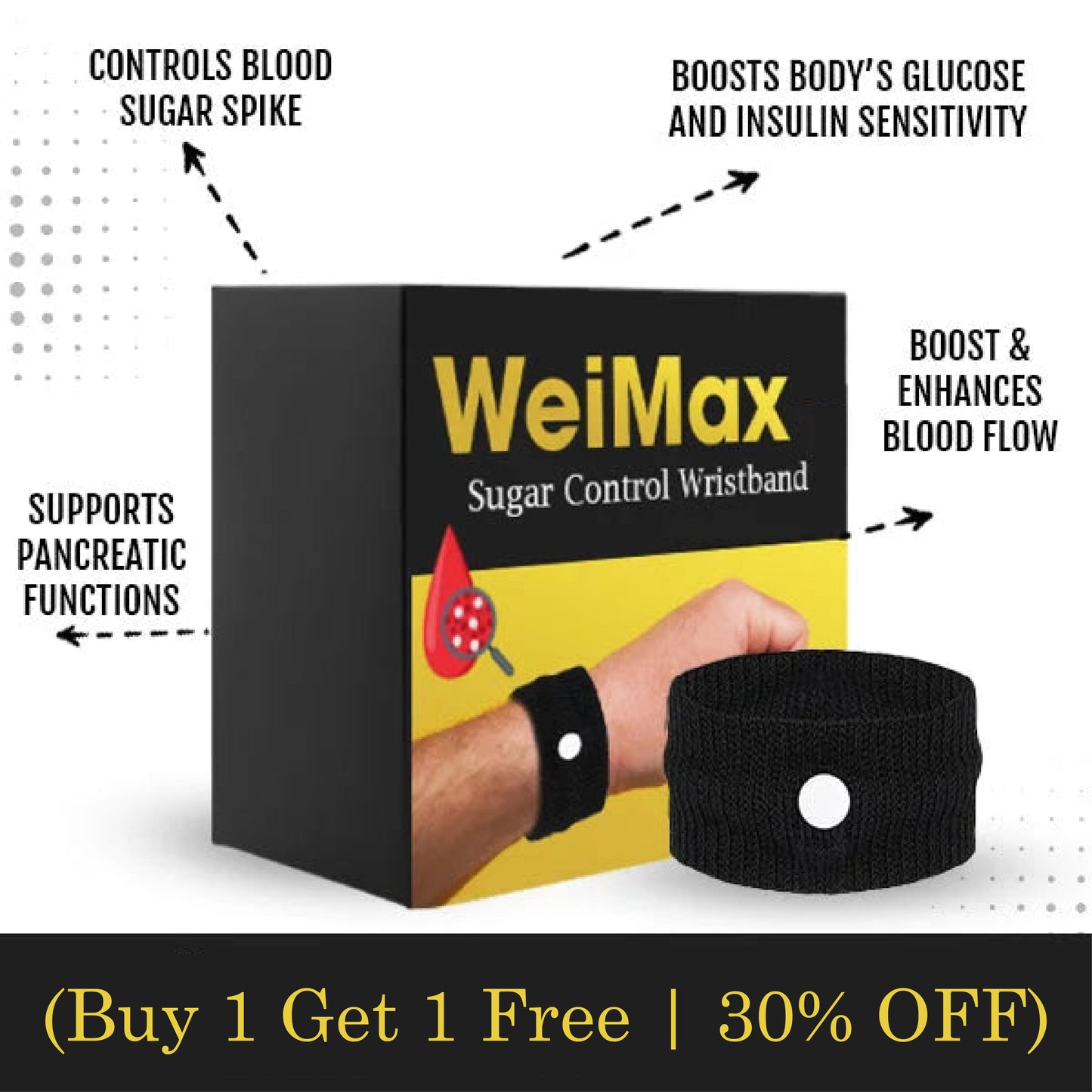 Sugar Sentry Wristband – Glucose Guard Pro (Buy 1 Get 1 Free | 30% OFF)