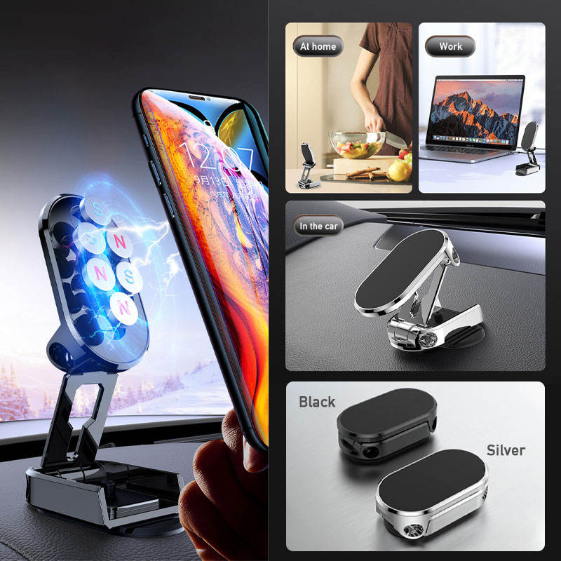 Alloy Folding Magnetic Car Phone Holder